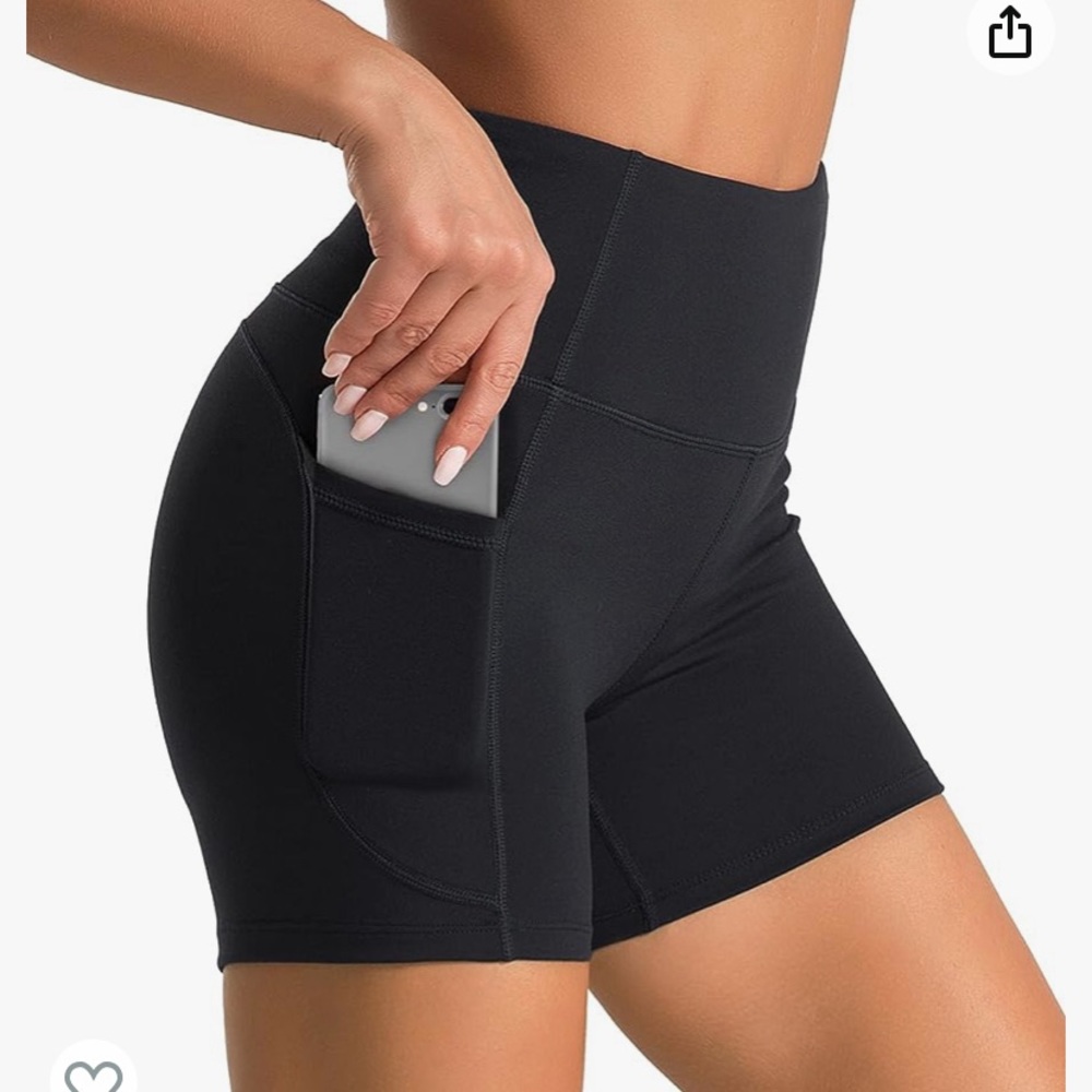High Waisted Black Biker Shorts